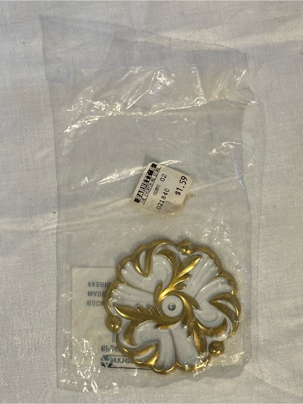 Amerock Provincial Ivory Gold 2 3/4" Round Cabinet Knob Backplate BP3408-BW